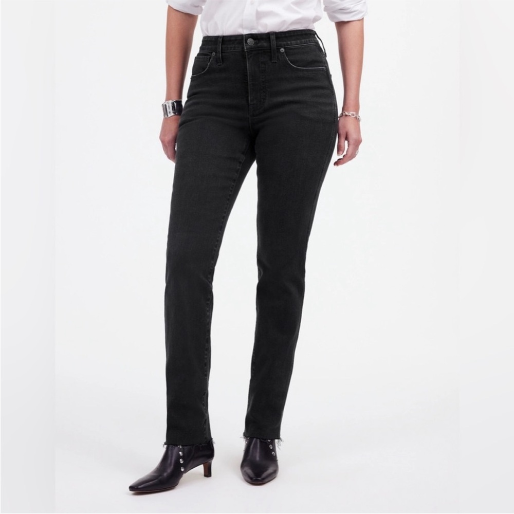 NWT Madewell Curvy Stovepipe Jeans Straight Leg Armand Wash Black Size 29